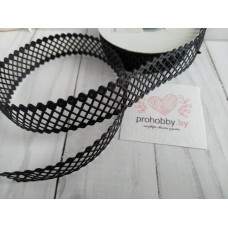 Лента фигурная "Сеточка", 20 мм, цвет черный